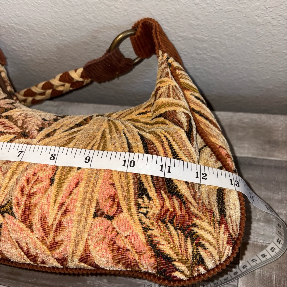 Tropical Leaf Pattern Shoulder Bag - image 3